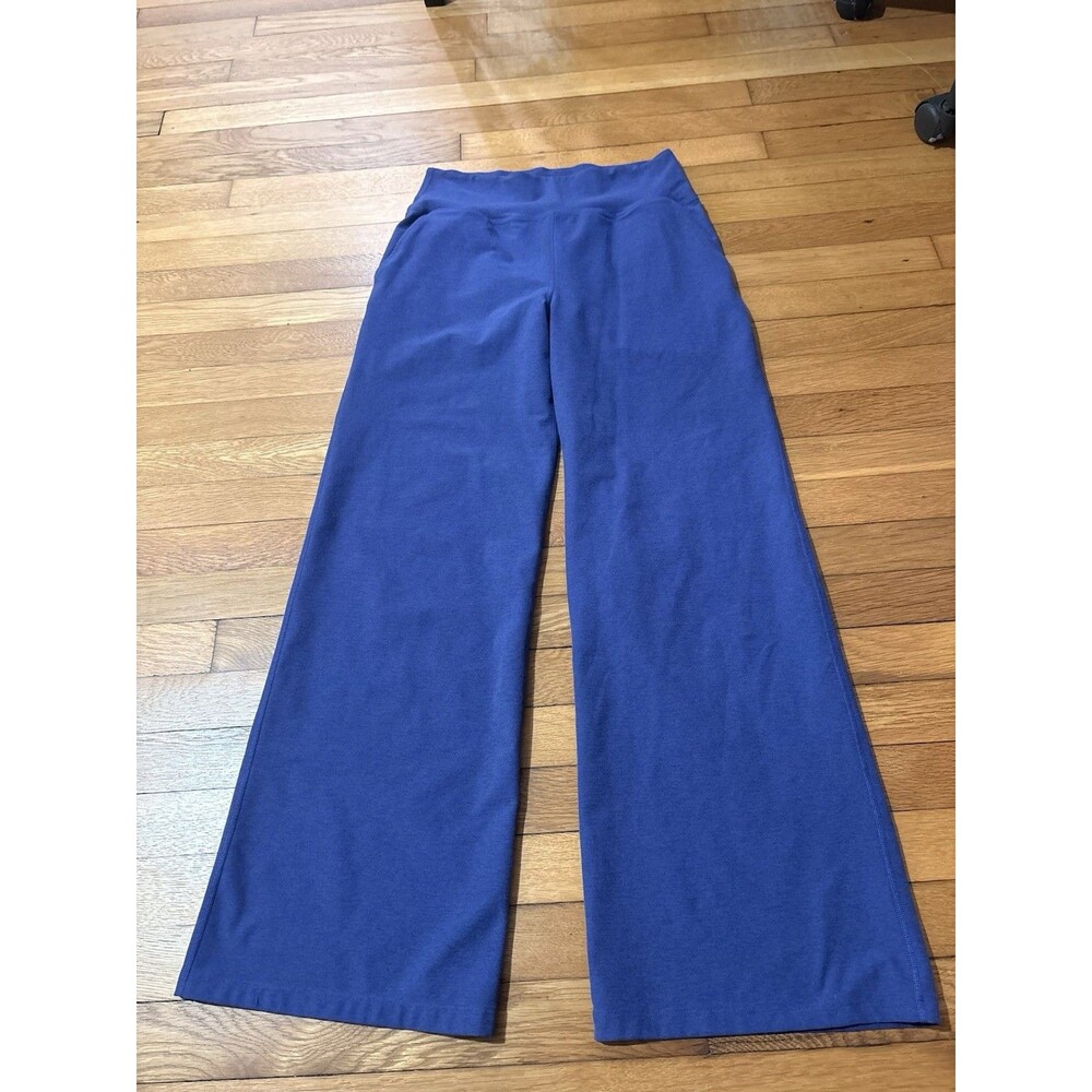 Beyond Yoga Size M Spacedye Wide Leg High Waisted Lounge Yoga Pants Indigo Blue